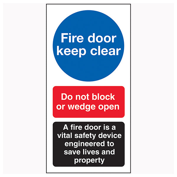 Fire Door Keep Clear Safety Sign Compliant For Buildings