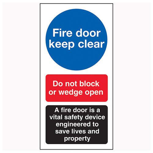 Fire Door Keep Clear Safety Sign Compliant For Buildings