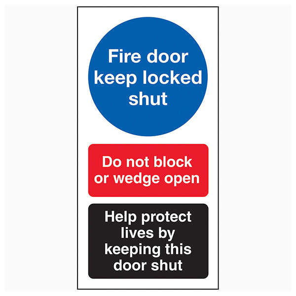 Fire Door Safety Sign Keep Locked Shut Save Lives Building