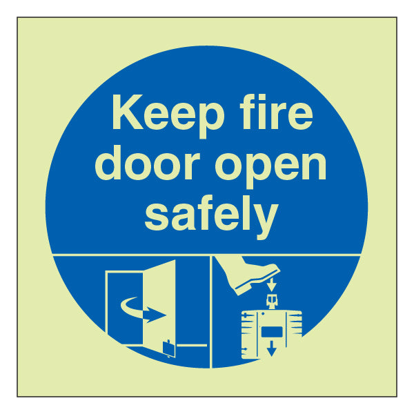 Photoluminescent Dorgard Fire Door Safety Sign For Buildings