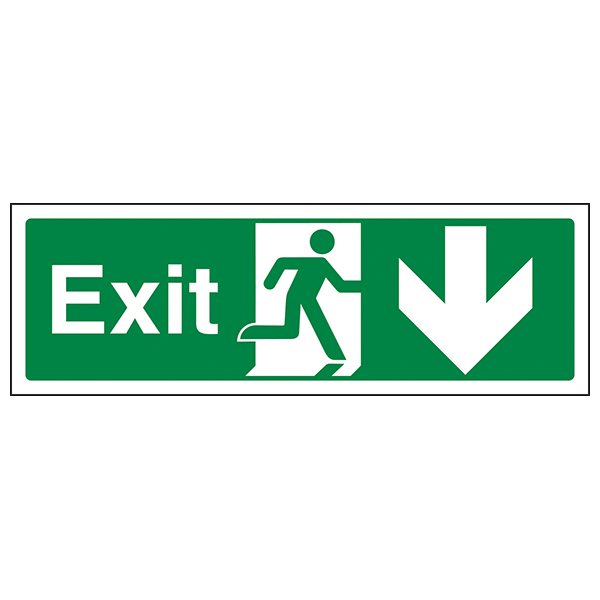 Exit Arrow Down Safety Sign Emergency Evacuation Workplace