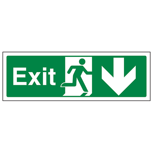 Exit Arrow Down Safety Sign Emergency Evacuation Workplace
