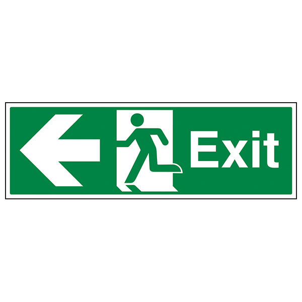 Exit Arrow Left Safety Sign Durable Compliant For Workplaces