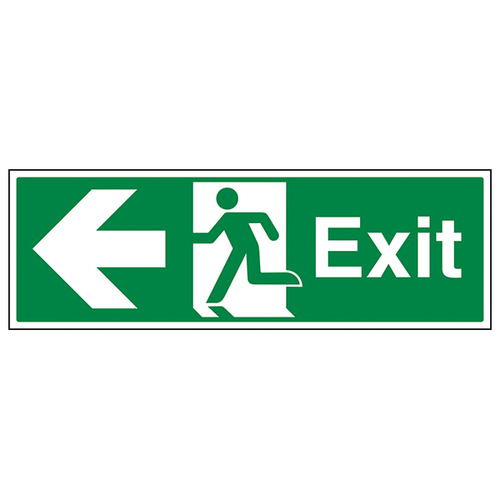 Exit Arrow Left Safety Sign Durable Compliant For Workplaces