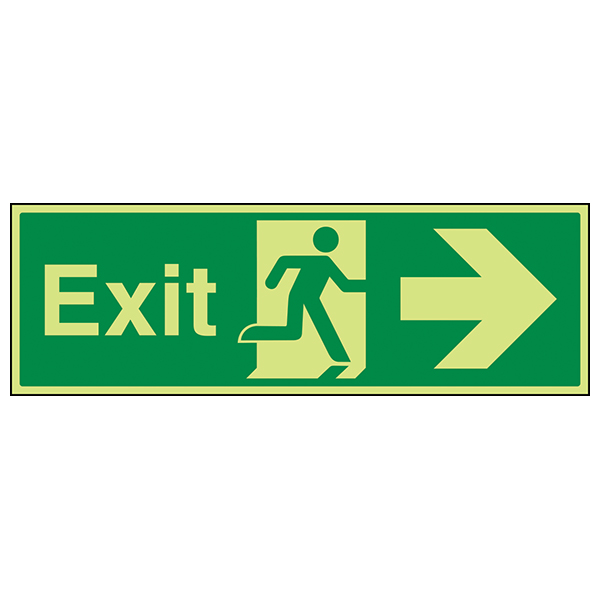 GITD Exit Arrow Right Safety Sign For Workplace Essential
