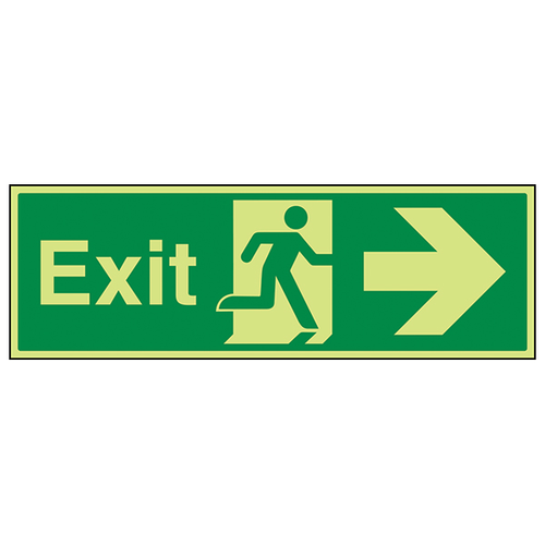 GITD Exit Arrow Right Safety Sign For Workplace Essential