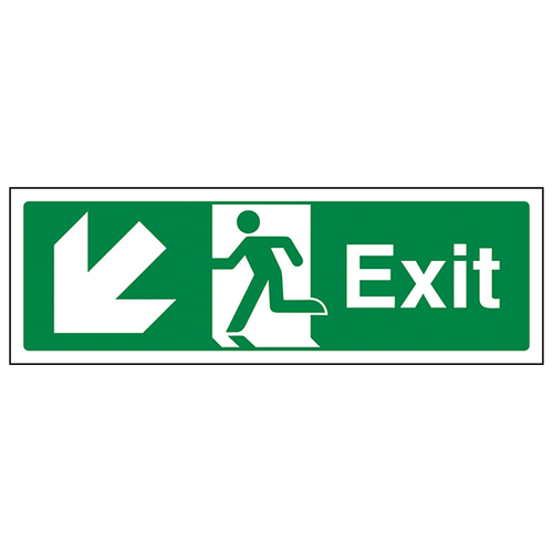 Exit Arrow Down Left Safety Sign For Workplace Safety