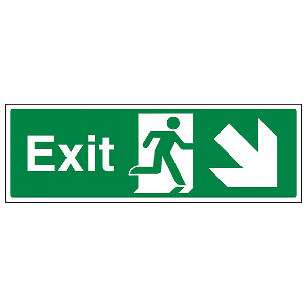 Exit Arrow Down Right Safety Sign Compliant For Workplace