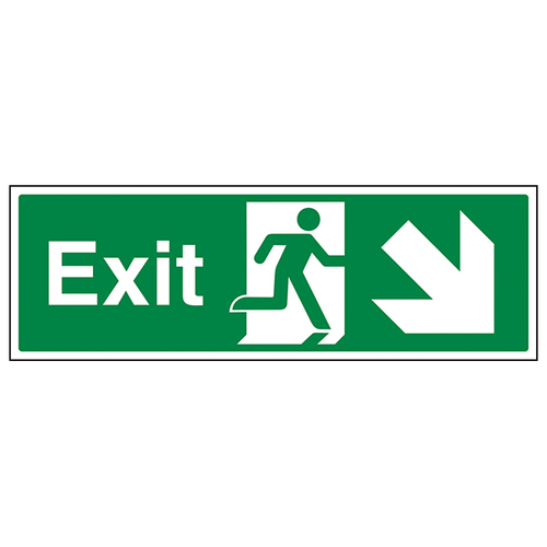 Exit Arrow Down Right Safety Sign Compliant For Workplace