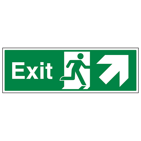 Exit Arrow Up Right Safety Sign High Visibility Workplace