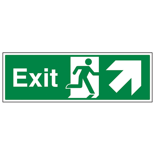 Exit Arrow Up Right Safety Sign High Visibility Workplace