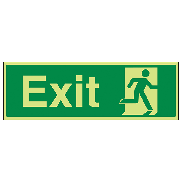 GITD Exit Running Man Right Safety Sign For Workplace