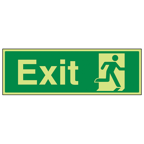 GITD Exit Running Man Right Safety Sign For Workplace