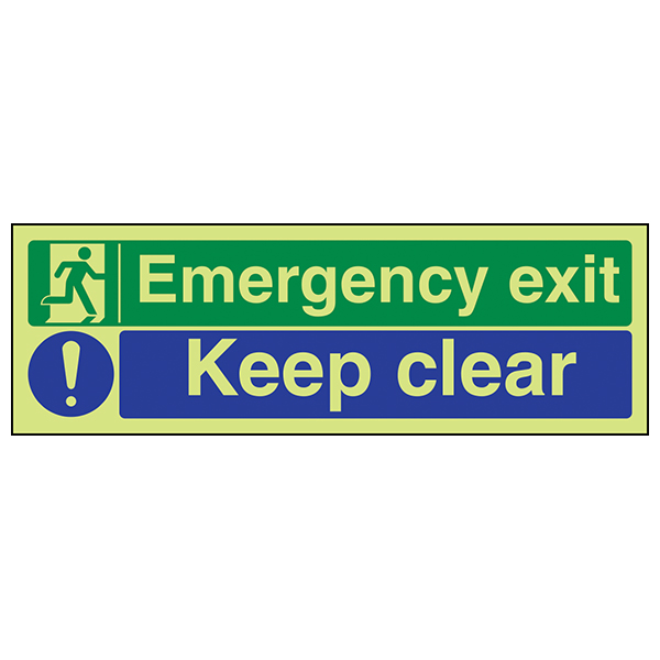 GITD Emergency Exit Safety Sign Durable Glow Workplace
