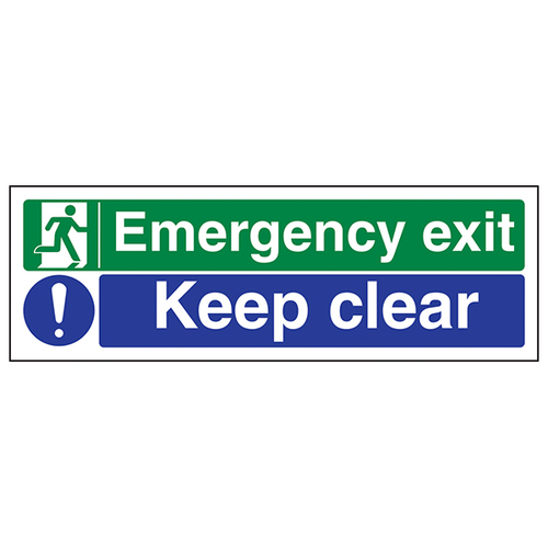 Emergency Exit Keep Clear Safety Sign EN ISO 7010 For Staff