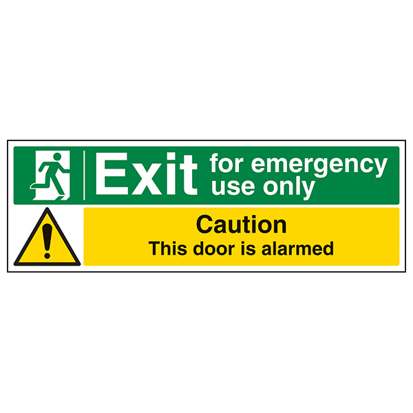 Emergency Escape Route Safety Sign Alarmed Workplace