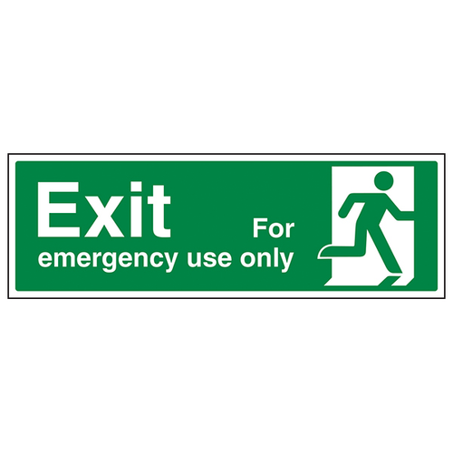Emergency Exit Right Safety Sign For Workplace Safety
