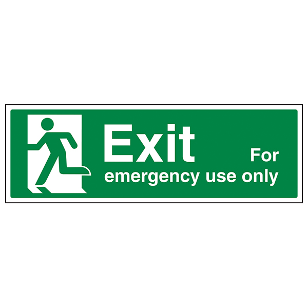 Emergency Exit For Use Only Left Safety Sign For Workplaces