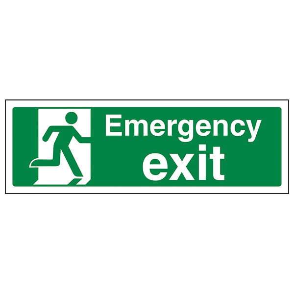 Emergency Exit Safety Sign High Visibility For Workplaces