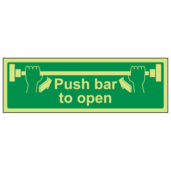 GITD Push Bar To Open Safety Sign Essential For Workplaces