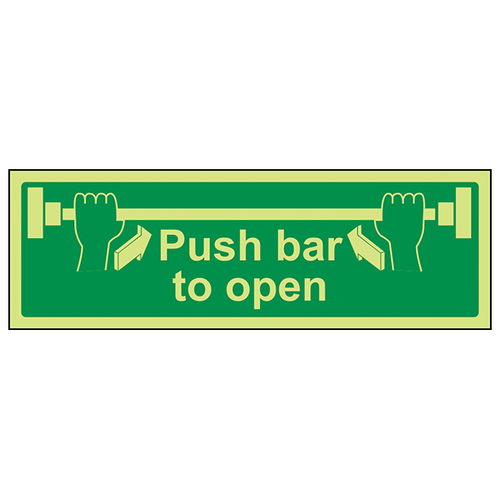 GITD Push Bar To Open Safety Sign Essential For Workplaces