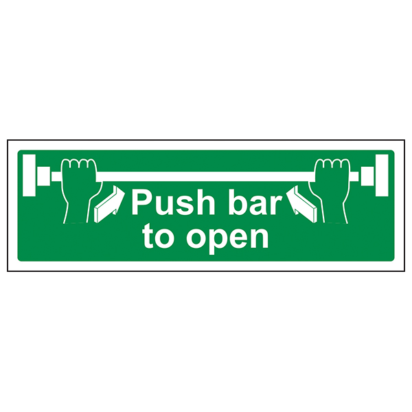 Push Bar To Open Safety Sign Durable Emergency For Staff