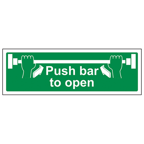 Push Bar To Open Safety Sign Durable Emergency For Staff