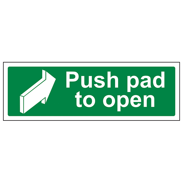 Push Pad To Open Emergency Safety Sign For Buildings