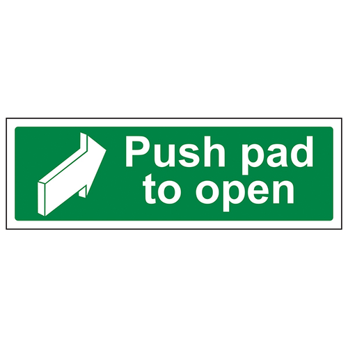 Push Pad To Open Emergency Safety Sign For Buildings