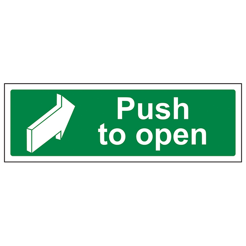 Push To Open Safety Sign Compliant Emergency Door For Staff