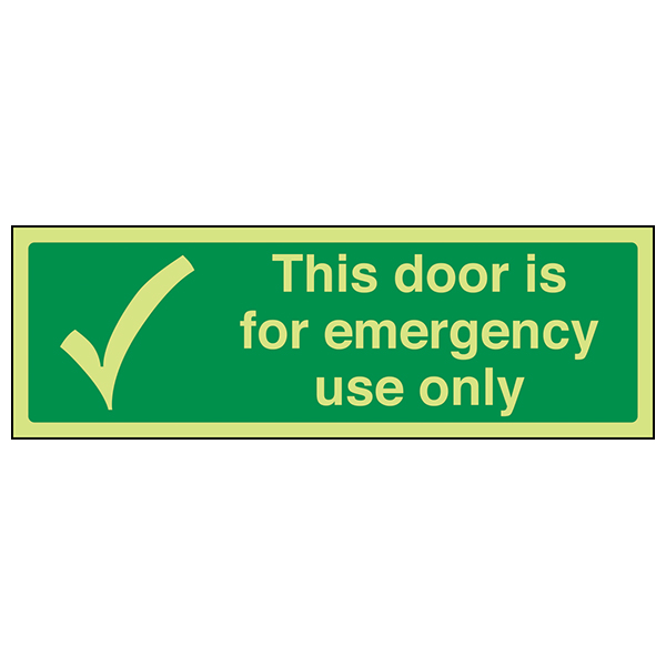 Glow In The Dark Emergency Door Safety Sign For Evacuation