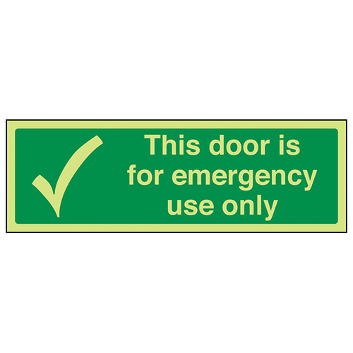 Glow In The Dark Emergency Door Safety Sign For Evacuation