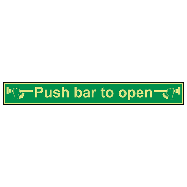 GITD Push Bar To Open Landscape Safety Sign For Doors