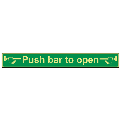 GITD Push Bar To Open Landscape Safety Sign For Doors