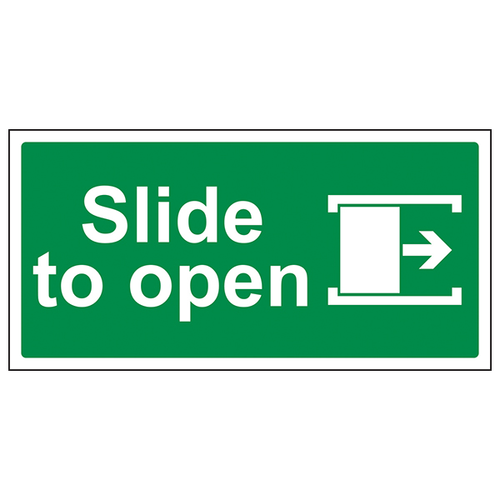 Slide To Open Right Safety Sign Emergency Door For Staff