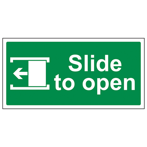 Slide To Open Left Safety Sign Emergency For Staff Use