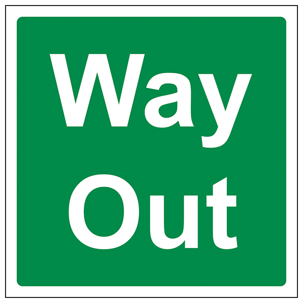Way Out Safety Sign Square Compliant Durable For Workplaces