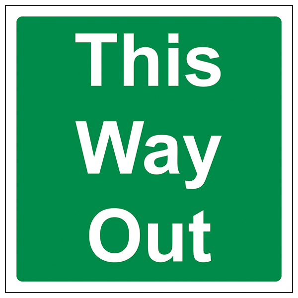 This Way Out Safety Sign Durable Compliant Exit Office