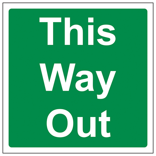 This Way Out Safety Sign Durable Compliant Exit Office