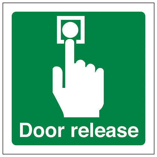 Door Release Emergency Safety Sign For Workplace Use