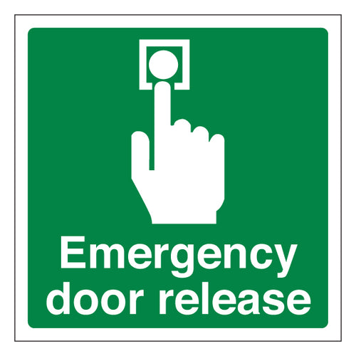 Emergency Door Release Safety Sign Compliant For Facilities