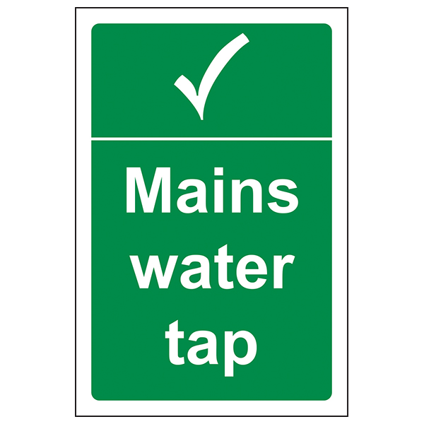 Mains Water Tap Safety Sign Compliant Essential For Hotels