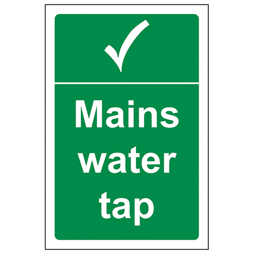Mains Water Tap Safety Sign Compliant Essential For Hotels