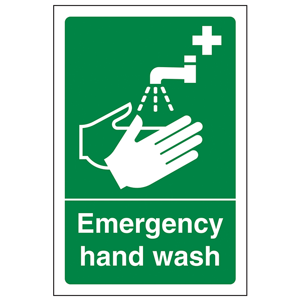 Emergency Hand Wash Safety Sign Essential Workplace