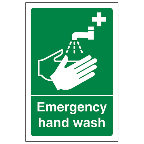 Emergency Hand Wash Safety Sign Essential Workplace