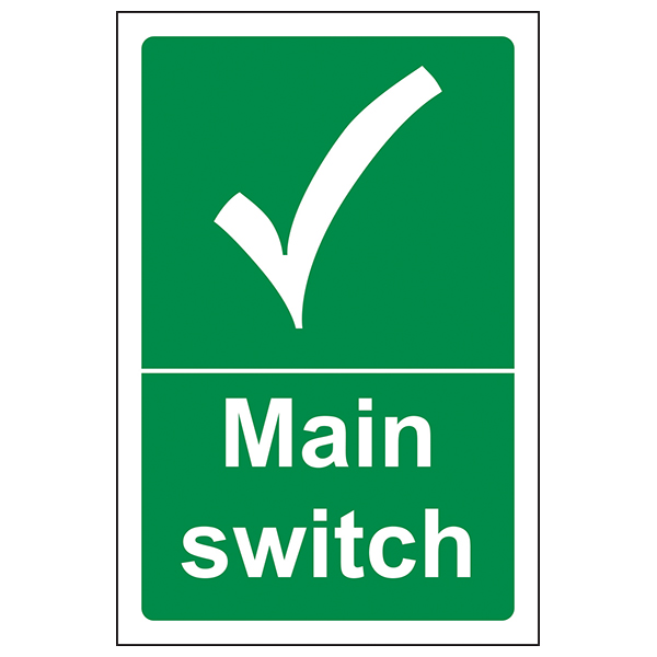 Main Switch Safety Sign For Industry Safety Compliance