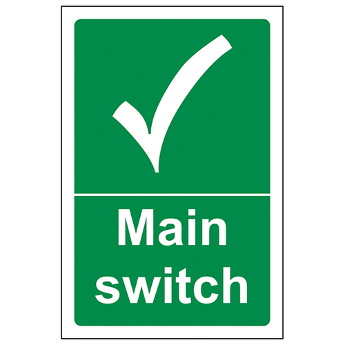 Main Switch Safety Sign For Industry Safety Compliance