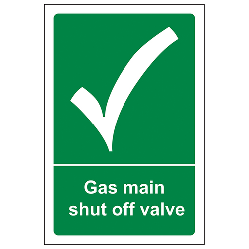 Gas Shut Off Valve Safety Sign Industrial Emergency