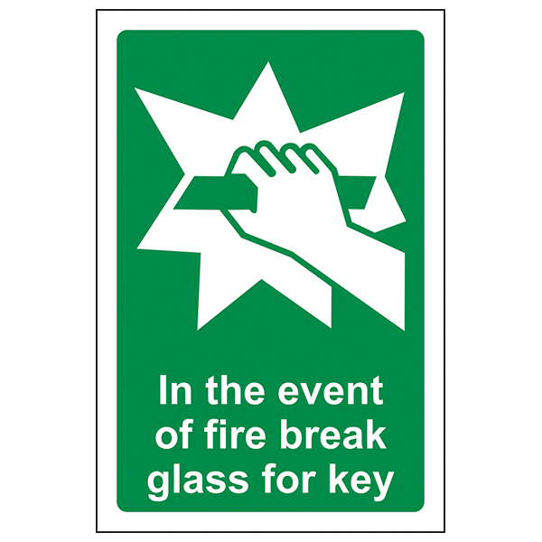 Break Glass For Key Safety Sign Emergency For Workplace