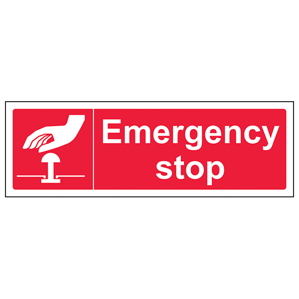 Emergency Stop Safety Sign Essential Fast Response Work